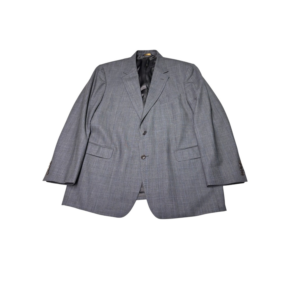 Brooks Brothers 346 Mens Grey Glen Plaid Wool Stretch Blazer Sport Coat 46 RG